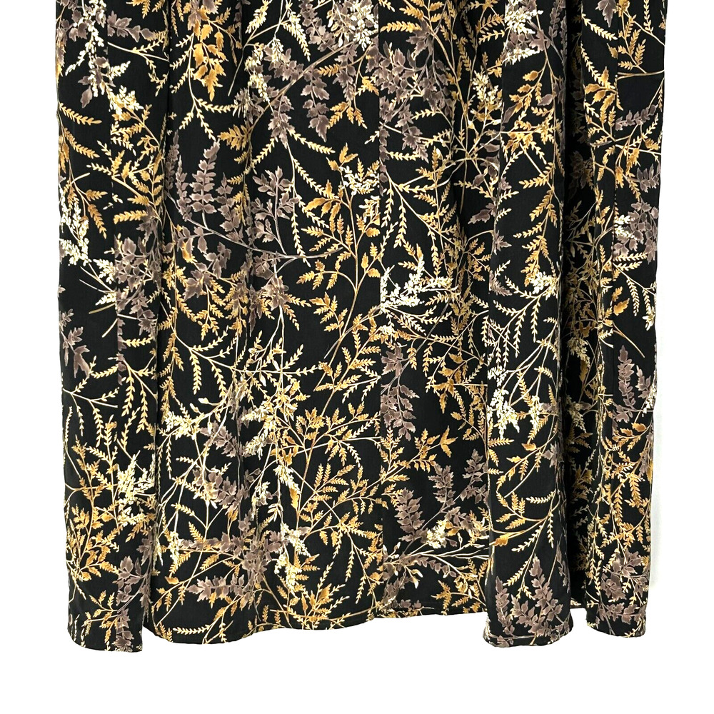 First Option Too Long Skirt Womens 1X Black Yellow All Over Print Elastic Waist - Picture 8 of 10